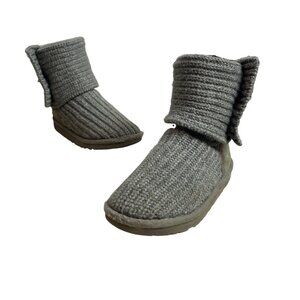 Ugg Youth Kids Girl Grey Wool  Convertible Winter Boots Sz 1